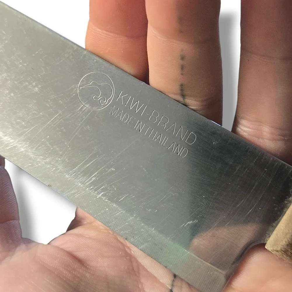 VTG 1990s Kiwi Brand No. 172 Nakiri Knife Vegetable Wood Mini Cleaver 6.5